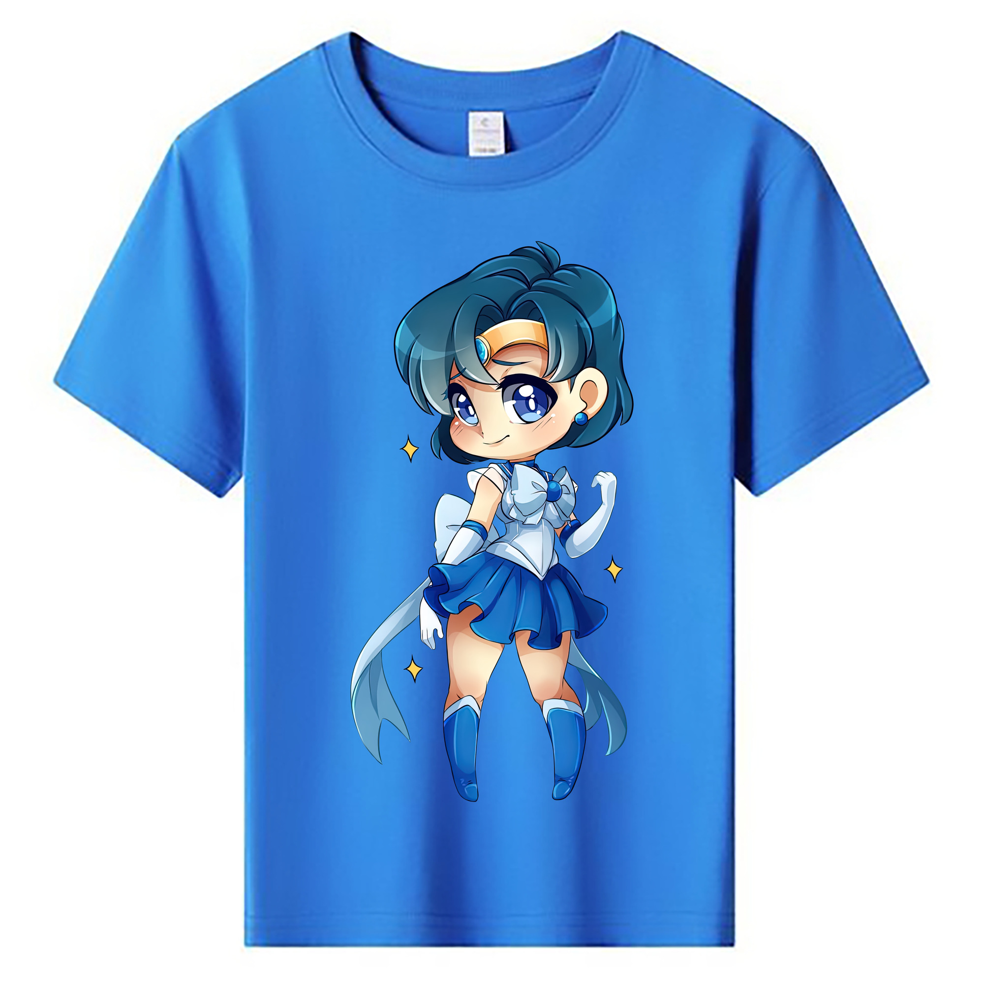 （画像用） 美少女戦士セーラームーン 水野 亜美 みずの あみ Sailor Moon Mizuno Ami 綿100％キッズTシャツ（フロントプリント）